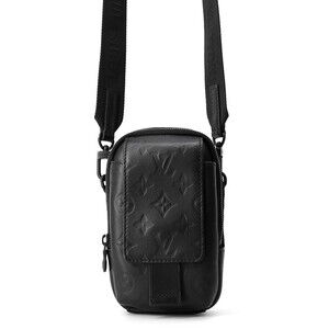 Louis Vuitton Monogram Shadow Double Phone Pouch Shoulder Bag M81313 LOUIS VU...